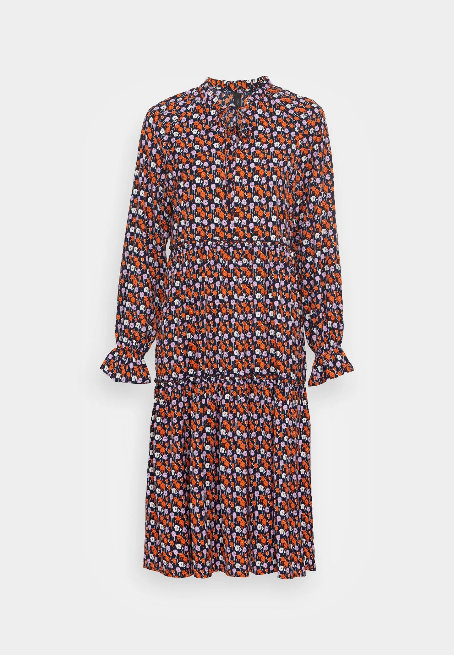 YAS Vella Damen Midikleid – Elegantes Langarm Kleid mit femininer Silhouette