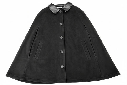 VILA Damen Cape mit Lederkragen – Neu