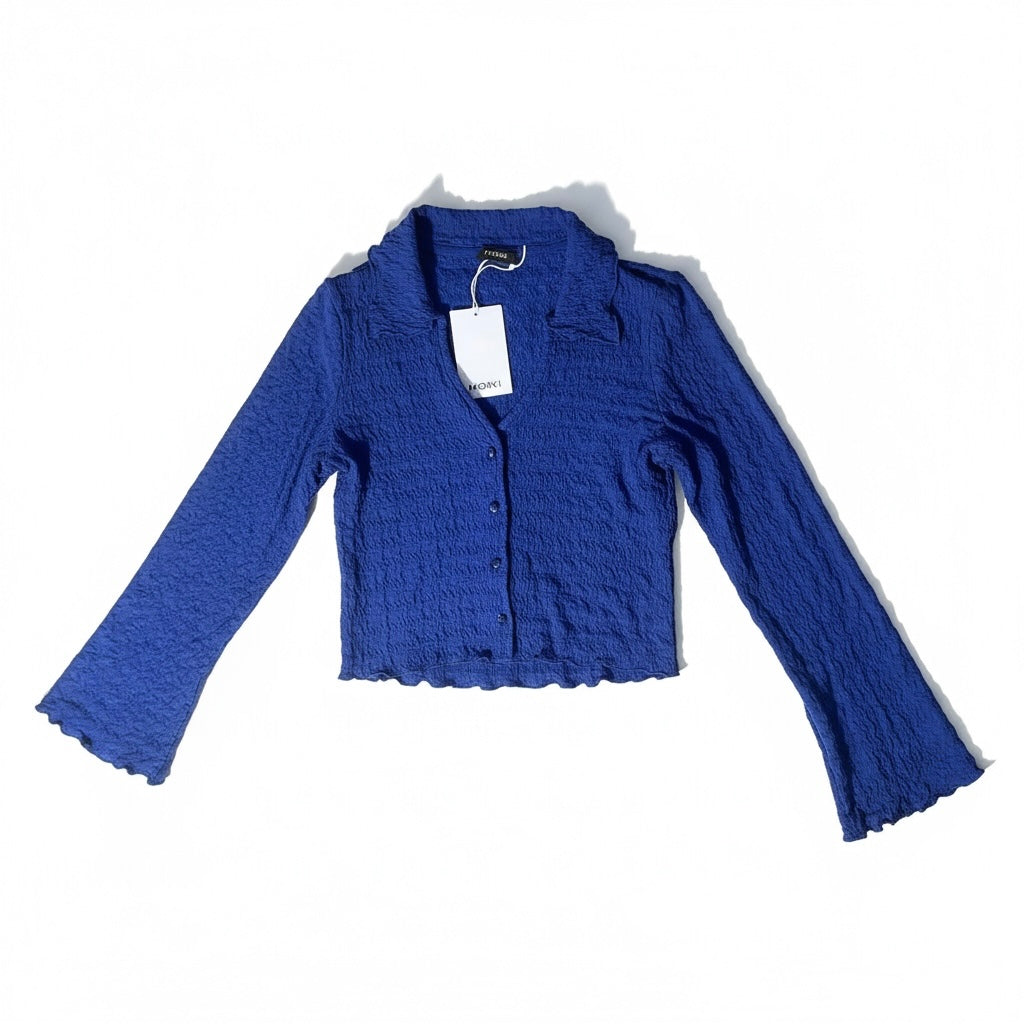 MONKI Damen Hemdbluse in Blau