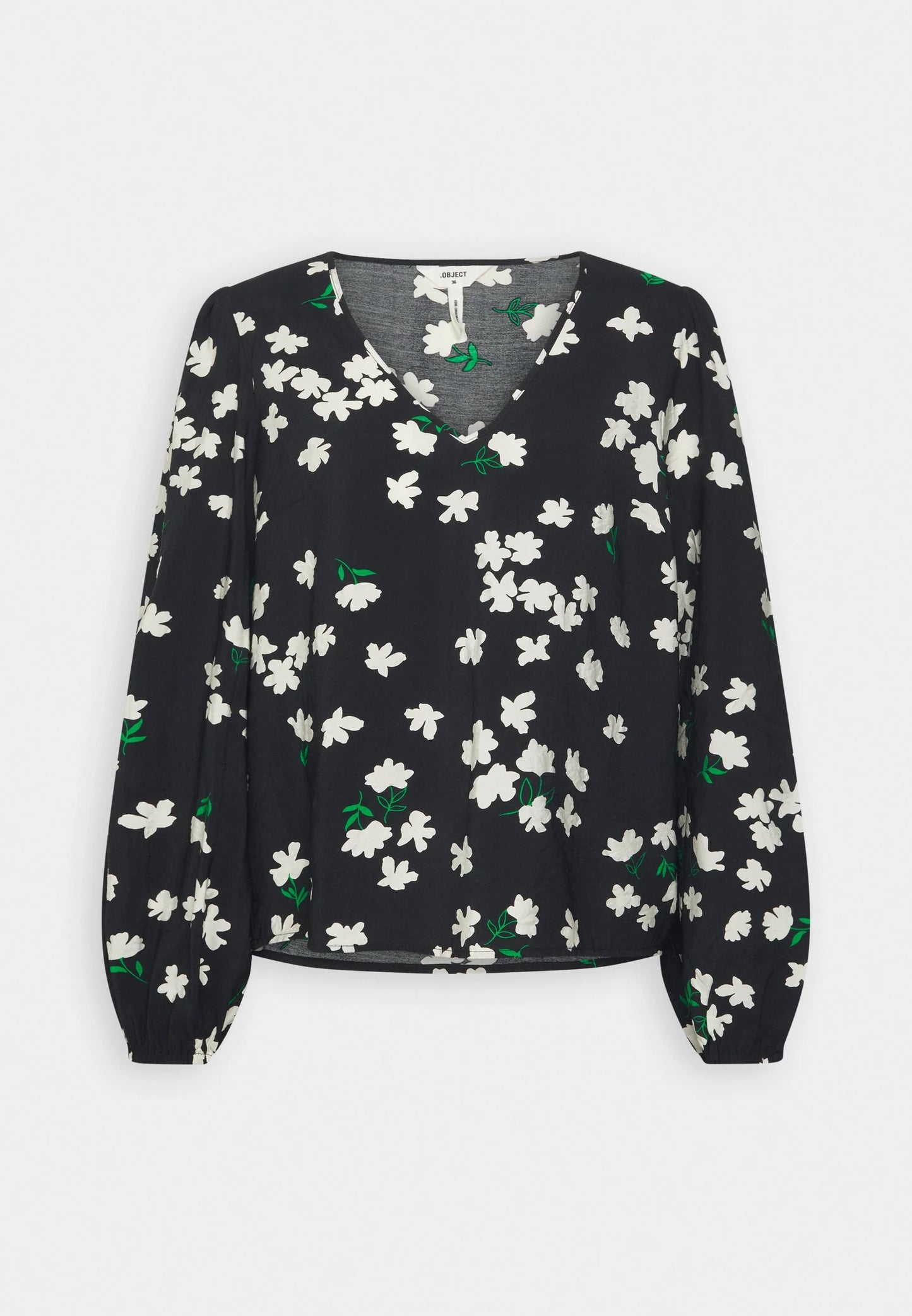 OBJECT NUUK Leonora Damen Longsleeve – V‑Ausschnitt Top – Modern & Elegant