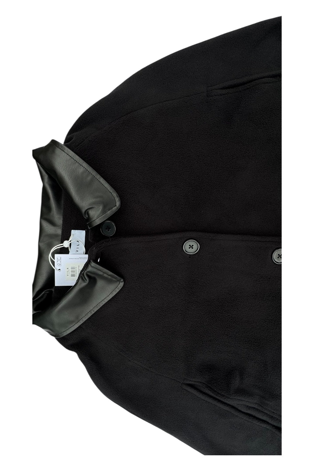 VILA Damen Cape mit Lederkragen – Neu