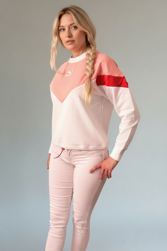 PUMA Damen Sweatshirt XS – Weiß, Langarm