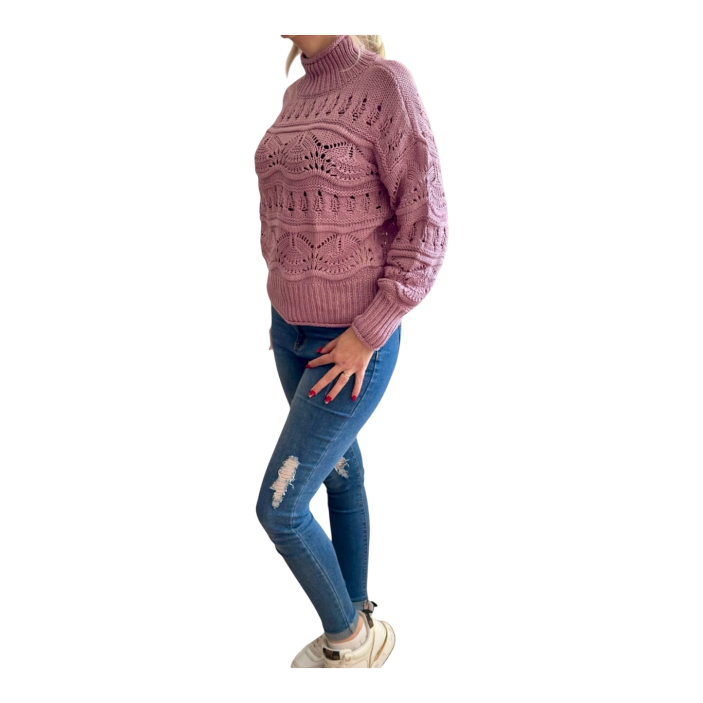 Strickpullover Vivance in Altrosa – 100 % Baumwolle