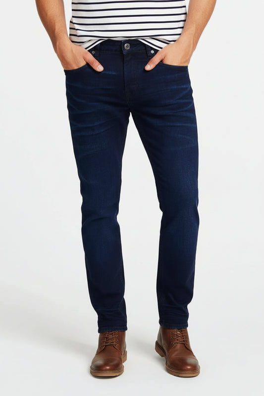 GUESS Herren Jeans Navy – Dunkelblaue Regular Fit Denim
