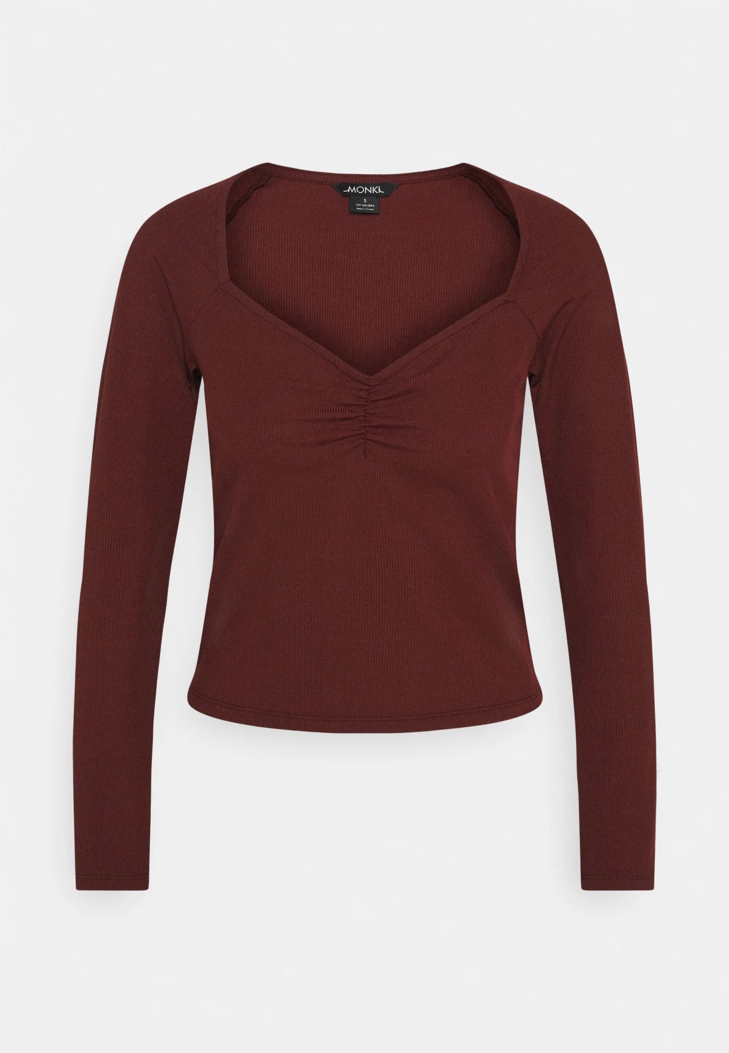 Monki Monique Damen Longsleeve – Basic Langarm Top